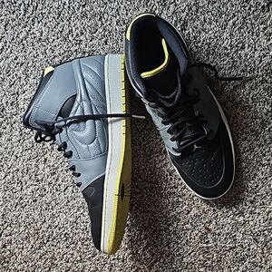 Mens Gray Black Yellow Jordan sneakers size 13